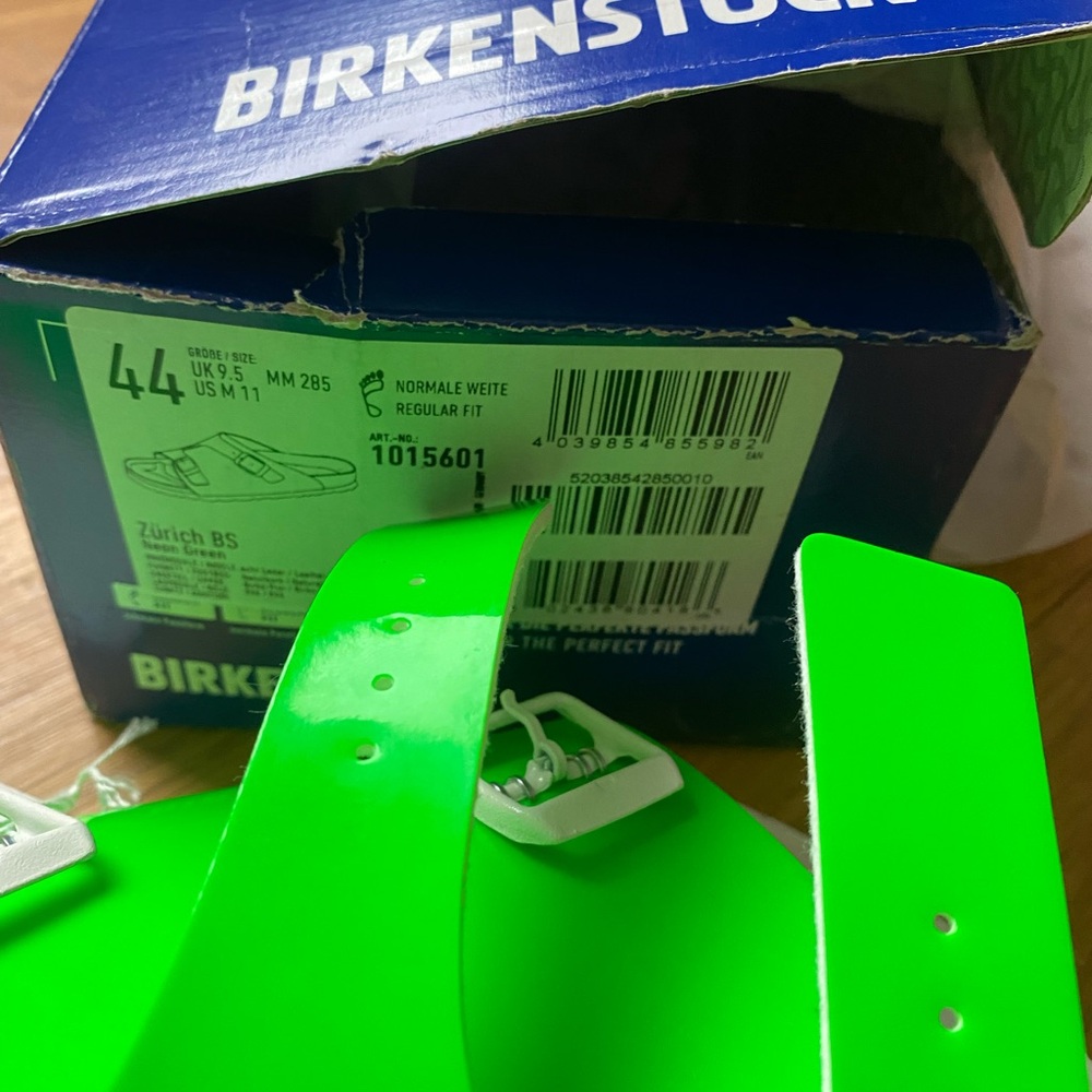 New- Men’s neon green Size 44 Birkenstock sandal - Picture 4 of 7